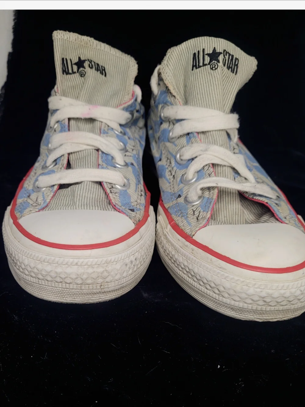 Rare Converse All Star Low Top Cardinal Bluejays Striped Baseball Sneakers - Picture 3 of 7